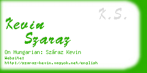 kevin szaraz business card