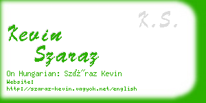 kevin szaraz business card